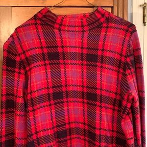 Ann Taylor size medium red plaid mock neck sweater